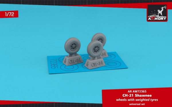 AR AW72365   CH-21 Shawnee wheels w/ weighted tyres (1/72) (thumb81067)